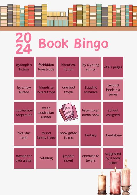 Book Bingo 2024, Book Journal Bingo, Book Bingo Challenge, Book Checklist, Book Bingo, Bingo Books, Reading Bingo, Free Bingo Cards, Book Review Journal