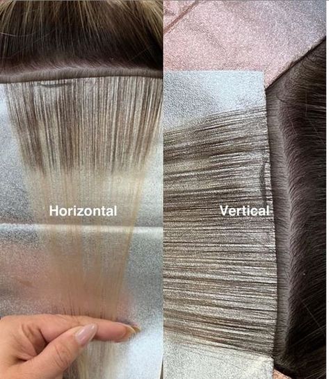 “I’ve had many questions about vertical placement, as if it is a foreign concept, but the truth is all of us have used this placement. You just don’t remember.' Highlight Placement Foil, Foil Placement For Highlights, Blonde Highlight Placement, Chunky Highlight Foil Placement, How To Foil Hair, Diy Foils Highlights At Home, Highlights Foil Placement, Highlight Techniques Foil, Foil Techniques Hair Highlights