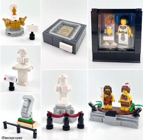 Lego City Ideas, Lego House Ideas Furniture, Lego Statue, Lego Museum, Lego City Display, Lego Library, Easy Lego Creations, Lego Furniture, Construction Lego