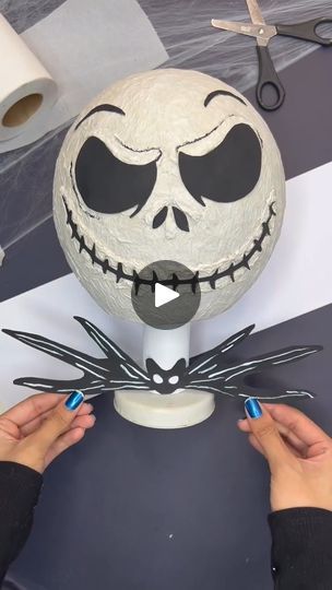 61K views · 2K reactions | Credit: yasminartdrawing1
DIY Jack Skellington Balloon Lamp 💀💡
.
.
.
.
#diy #craft #handmade #halloween #halloweendecor #decor #tutorial #scary #jackskellington #artist #artwork #doityourself #reels | Jack Skellington Addict Nightmare Before Christmas Crafts Diy, Balloon Lamp Diy, Jack Skellington Christmas Decorations, Jack Skellington Birthday Party, Jack Skellington Tree Topper, Jack Skelton, Diy Jack Skellington, Nutcracker Diy, Jack Skellington Head