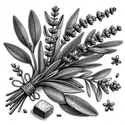 Sage sprigs with flowers sketch Ink illustration of sage for packing candles or soap | Premium AI-generated vector Sage Sprig Tattoo, Sage Tattoo Flower, Sage Illustration, Packing Candles, Sage Tattoo, Flowers Sketch, Sketch Ink, Flower Sketches, Ink Illustration