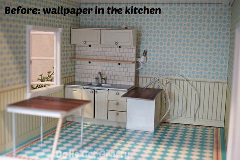 Lundby Kitchen wallpaper before Dollhouse Wallpaper Ideas, Lundby Dollhouse Diy, Diy Dollhouse Pendant Lights, Lundby Dollhouse, Dollhouse Miniatures Kitchen Factory Direct Craft, Kitchen Wallpaper, Diy Dollhouse, Diy Kitchen, Diy Doll