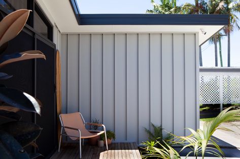 Simon and Ash Vos shared their Coffs hideaway | COLORBOND® steel The Block 2022, Shale Grey, House Architecture Styles, Contemporary Barn, Facade Material, Coffs Harbour, Metal Cladding, Construction Business, Granny Flat