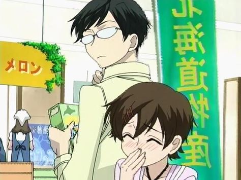 Kyoya and Haruhi Haruhi Ohshc, Ohshc Kyoya, Kyouya Ootori, Character Interaction, Haruhi Fujioka, Ouran High School Host Club Funny, Ouran Highschool Host Club, Host Club Anime, Shojo Anime