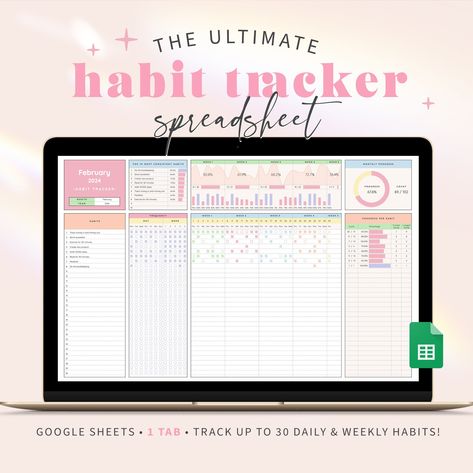 Colorful Habit Tracker Spreadsheet

Track your habits, goals, and tasks with this easy-to-use Google Sheets template. The colorful design makes it easy to see your progress, and the built-in formulas help you stay on track. Get started today and achieve your Habit Tracker Google Sheets, Habit Tracker Spreadsheet, Weekly Habits, Task To Do, Small Victories, Goal Planner, Spreadsheet Template, Goal Tracker, Positive Behavior