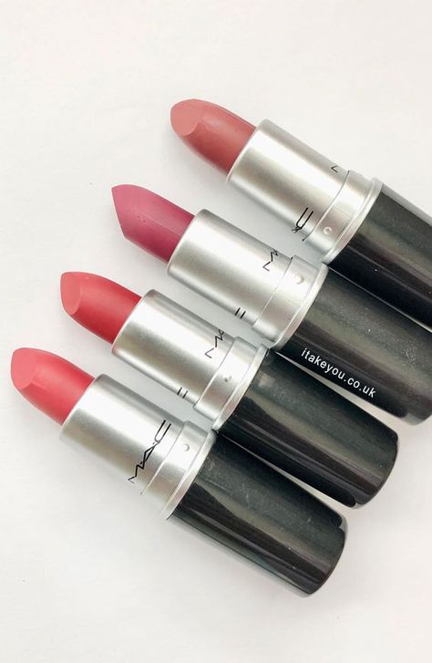 4 shades of mac lipsticks, dark lipsticks, mac lipstick, ruby woo, brick-o-la mac lipstick , see sheer mac lipstick Mac Brickthrough, Mac See Sheer Lipstick, Raspberry Lipstick, Mua Tips, Olive Skin Lipstick, Mac Powder Kiss Lipstick, Mac Lipstick Swatches, Mac Lipstick Shades, Drugstore Lips