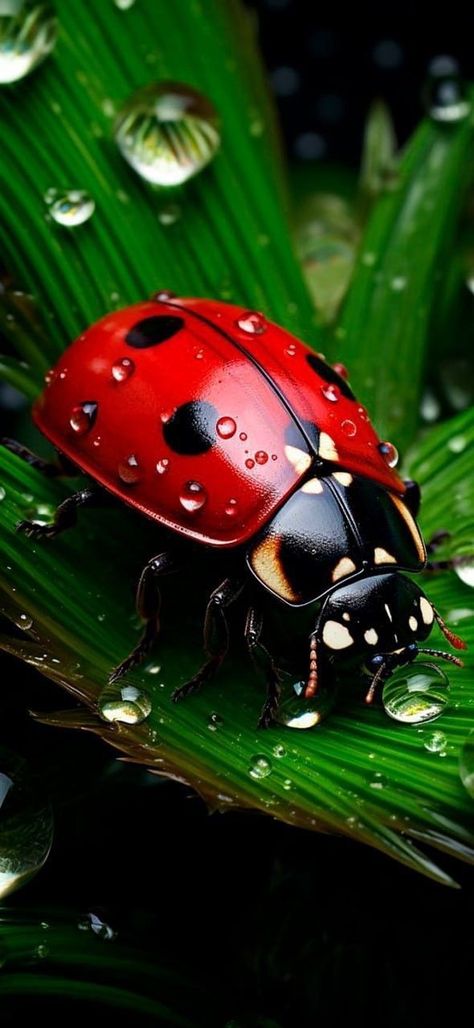 Ladybug Wallpaper Insects, Ladybug Quotes, Ladybug Wallpaper, Cellphone Wallpaper Backgrounds, Lady Bugs, Phone Wallpaper Design, Nature Birds, Flower Art Painting, Animal Wallpaper