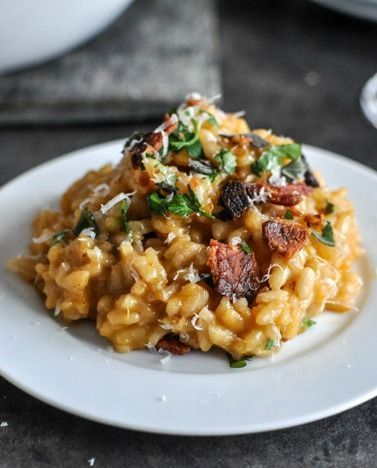 Roasted Sweet Potato Risotto I howsweeteats.com---- i made this tonight and it is delicious!!!!! #sweetpotato #risotto Potato Risotto, Sweet Potato Risotto, Roasted Sweet Potato, Meal Prep Plans, Risotto Recipes, Roasted Sweet Potatoes, Rice Dishes, Brown Butter, Biryani