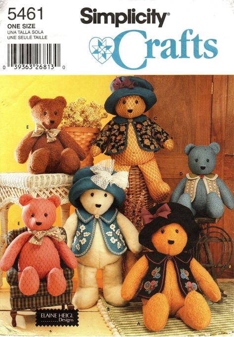 Memory Bears Pattern, Stuffed Bears, Bear Clothes, Bear Patterns, Crafts Sewing Patterns, Memory Bear, Teddy Bear Pattern, Simplicity Sewing, Patterned Sheets