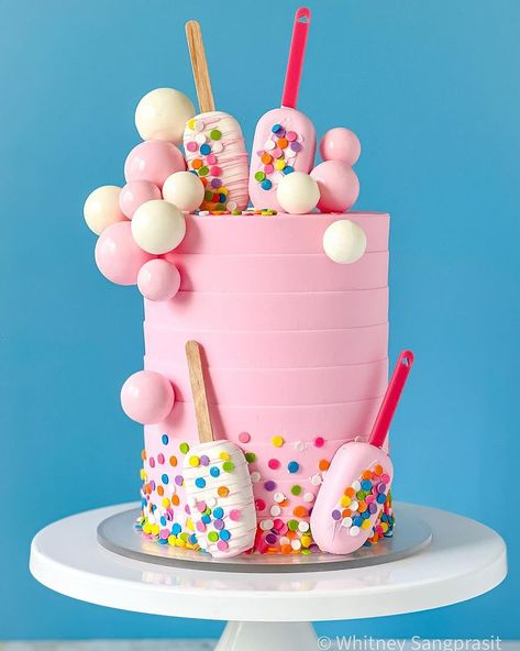 Popsicle Birthday Cake, 6th Birthday Cakes, Fun Cakes, Boy Birthday Cake, Ice Cream Party, Beautiful Cakes, Popsicles, How To Make Cake, Amazing Cakes