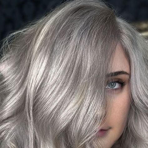 Pulp Riot Hair Color on Instagram: "@kelleekaybeauty (she/her) is the artist 🪙 #PulpRiot is the paint 🧪 Formula breakdown: - Lightened with: BlondeAF - Toned with: Platinum Pearl + Silver High Speed Toners Photo description: The front of a person, they have curled, silver hair and are wearing a black sweater." Pearl Grey Hair, Pulp Riot Hair Color, Pulp Riot Hair, Pulp Riot, Hair Stuff, Pearl Grey, Grey Hair, Black Sweater, Silver Hair