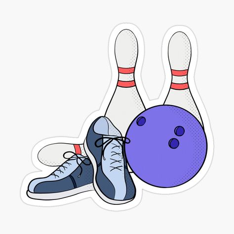 Get my art printed on awesome products. Support me at Redbubble #RBandME: https://www.redbubble.com/i/sticker/Pins-ball-and-shoes-for-bowling-by-shopdiego/145180554.EJUG5?asc=u Bowling Stickers, Bowling Party, Team Player, Bowling, Science Poster, Stranger Things Fanart, Sticker Design, Sell Your Art, My Art