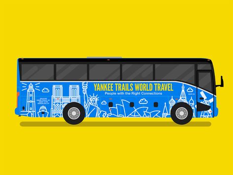 Bus Wrap Advertising, Bus Drawing, Bus Advertising, Bus Wrap, Bus Art, Van Design, Travel Design, World Travel, Advertising Design