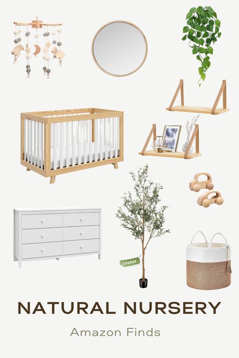 Amazon Nursery Decor, Amazon Nursery, Natural Baby Nursery, Natural Nursery, Natural Aesthetic, Neutral Nursery, Gender Neutral Nursery, Baby Nursery Decor, Natural Baby