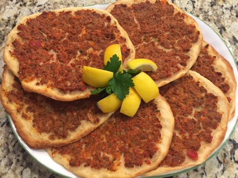 How to make lahmoujan, Armenia's beloved meat pies Armenian Dessert, Adana Kebab Recipe, Armenian Recipes, Kebab Recipes, Flatbread Recipes, Flat Bread, Eastern Cuisine, Lebanese Recipes, Meat Pie