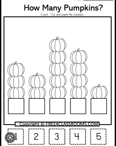 Grade 1 Numbers Worksheet, Free Printable Counting Worksheets, Fall Math Activities Prek, 1:1 Counting Activities, Pre K Color By Number Free Printable, Pre K Counting Worksheets, Math Pumpkin Activities, Year 3 Worksheets Free Printables, Fall Counting Worksheets Preschool