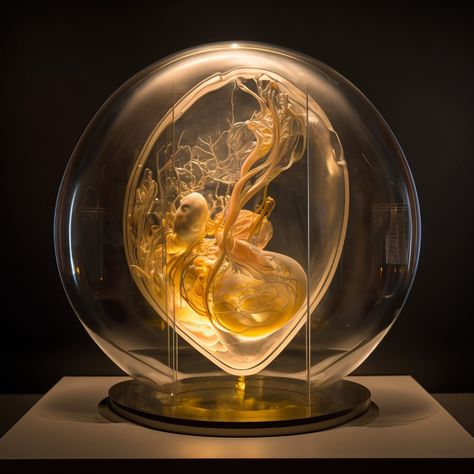 Embryos inside the vitreous uterus Embryo Aesthetic, Embryology Art, Embryo Art, Growth And Decay, Natural Science, Science Art, Science And Nature, Crystal Ball, 3d Art