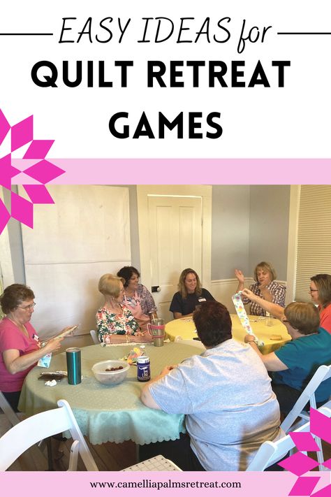 Easy Quilt Retreat GAMES + IDEAS!| Camellia Palms Retreat Center | Florala, Alabama Quilt Retreat Games, Left Right Center, Craft Retreat, Quilt Retreat, Whats In Your Purse, Games Ideas, Door Prizes, Retreat Center, Easy Quilt