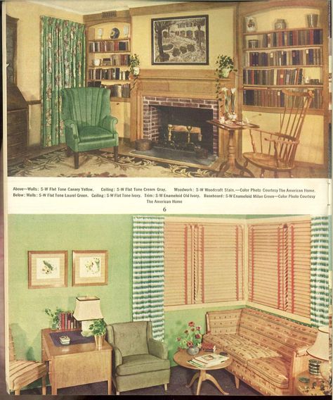 1939 The home decorator and color guide. 1940s Living Room, Vintage House Interior, 1930s Home Decor, 1930s House Interior, 1930s Home, House Interior Ideas, House Plans With Pictures, 1930s House, Vintage House Plans