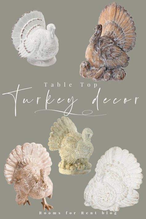 Tabletop Turkey Decor Turkey Place Cards, Ceramic Turkey, Turkey Places, Turkey Decor, Fall Vignettes, Thanksgiving Tablescapes, White Table Top, K K, Fall Centerpiece