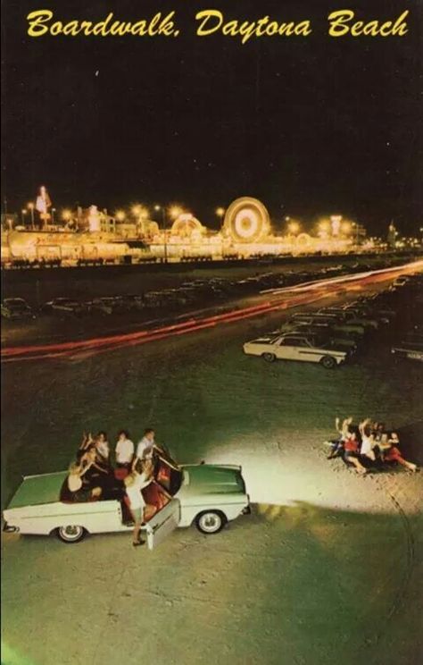 Boardwalk Beach, Fair Haven, Daytona Beach Florida, College Essentials, Beach Night, Beach Boardwalk, Old Florida, Vintage Florida, Daytona Beach