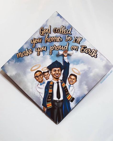 Diy Graduation Decorations, College Grad Cap Ideas, Graduation Cap Decoration Diy, High School Graduation Cap, College Graduation Cap Decoration, Dad In Heaven, Grad Cap Designs, Diy Graduation Cap, Great Friend