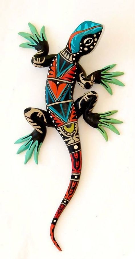 Gecko Wall Art, Lizard Tattoo, Beauty Paintings, Painted Sticks, Gourd Art, Mexican Art, Mexican Folk Art, Fantasy Illustration, Aboriginal Art