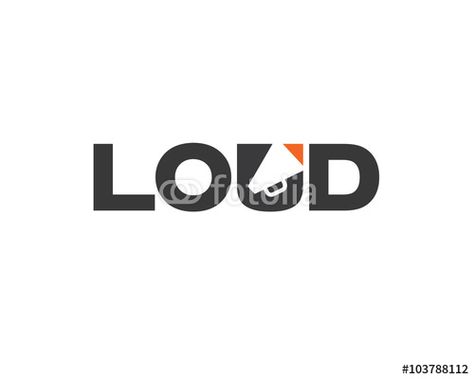 Vector: LOUD Typography with speaker negative space Loud Typography, Inspiration For Design, Graphic Design Editorial, Cover Magazine, Logo And Branding, Best Logo, Best Logo Design, Design Editorial, Design Ui