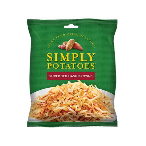 SIMPLY POTATOES Simply Potatoes Recipes, Shredded Potato Casserole, Oven Hashbrowns, Cheese Hashbrown Potatoes, Simply Shredded, Simply Potatoes, Shredded Hash Browns, Breakfast Hashbrowns, Hashbrown Breakfast Casserole