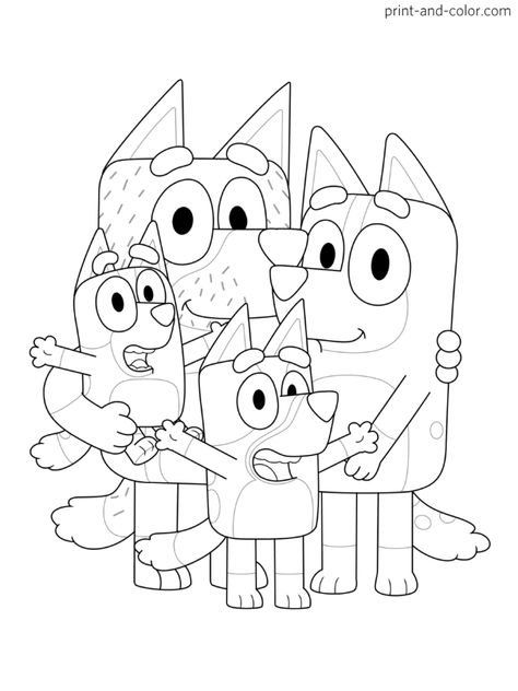 Bluey coloring pages | Print and Color.com Bluey Halloween Coloring Pages, Bluey Coloring Pages, Printable Bluey, Kids Colouring Printables, Tovad Ull, Bluey Party, Family Coloring Pages, Disney Jr, Library Skills