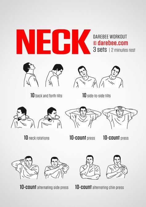 We all know that our necks is where we hold a lot of our stress. The next time you're feeling a little overwhelmed, take a few minutes to go through these stretching exercises to give your body and mind a little break. Exercises For Men, Neck Exercises, Office Exercise, Neck Stretches, Stretching Exercises, Shoulder Pain, Gym Workout Tips, Neck Pain, Daily Workout