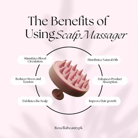 Benefit of using Scalp Massager. DM to order now✨ [Rosellabeautypk, Scalp massager, Haircare, Haircare brand, Hair Essentials, Haircare products, Hair goal's] . . . . #rosellabeautypk #haircarerange #hairgoals #explorepage #explore #exploremore #trendingnow #trending #haircareroutine #luxurybrand rand #luxury #luxurylifestyle #hairgrowth #longhair #thickhair Accelerate Hair Growth, Improve Hair Growth, Scalp Massager, Hair Essentials, Scalp Care, Scalp Massage, Hair Care Routine, Hair Oil, Content Creation