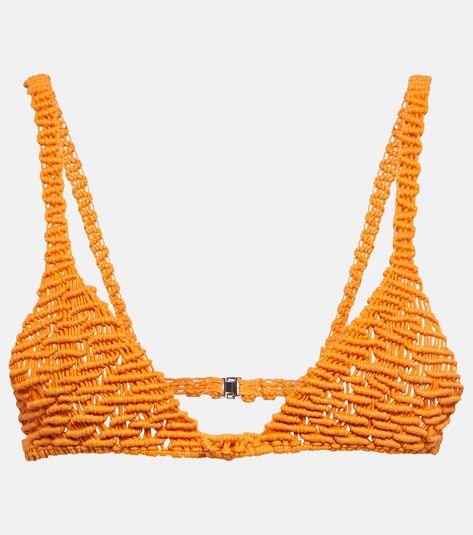 Beaded cotton bralette in orange - Roberta Einer | Mytheresa Roberta Einer, Bead Bra, Cotton Bralette, Cotton Bras, Girl Closet, Mood Board Fashion, Orange Fashion, Fashion Line, Crochet Designs