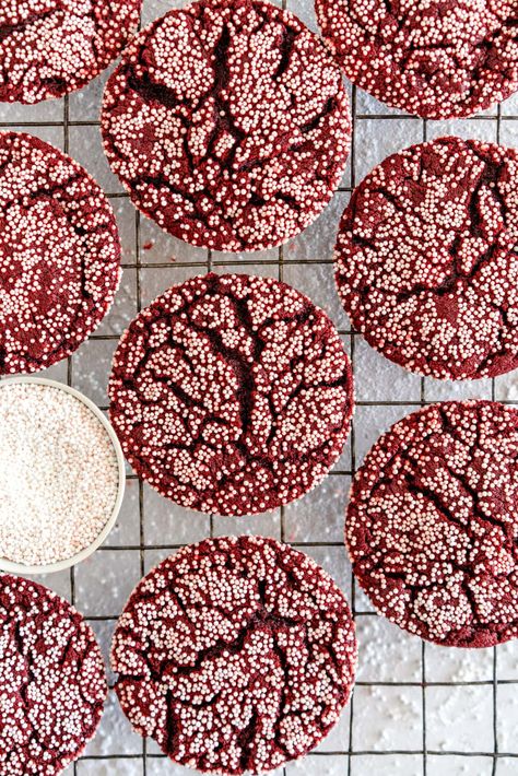 Red Velvet Sugar Cookies Red Velvet Sugar Cookies, Velvet Sugar Cookies, Small Batch Sugar Cookies, Small Batch Cookie Recipe, Cloudy Kitchen, Ginger Snap Cookies Recipe, Red Velvet Recipes, Velvet Cookies, Small Batch Baking