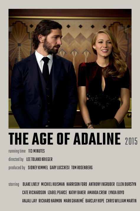 The Age of Adaline Movie Poster The Age Of Adeline, Age Of Adeline, The Age Of Adaline, Quote Movie, American Movies, Romcom Movies, Age Of Adaline, Movies To Watch Teenagers, Movie Hacks