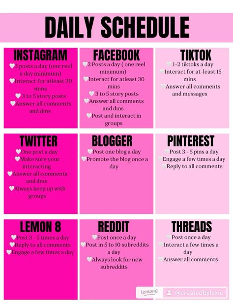 Content Creator Posting Schedule🌸 Pinterest Posting Schedule, Small Business Posting Schedule, How To Create Instagram Posts, Instagram Schedule Posts, Facebook Posting Schedule, Social Media Post Schedule, 30 Day Tiktok Content, Planning Social Media Content, Ig Content Ideas For Influencers