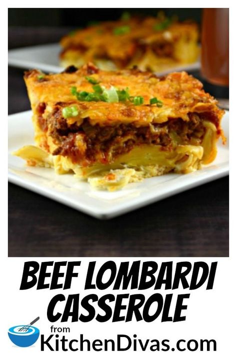 Lombardi Casserole, Beef Lombardi, Creamy Cheesy Pasta, Cheesy Pasta, Pasta Casserole, Delicious Pasta, Beef Casserole, Beef Dinner, Easy Casserole