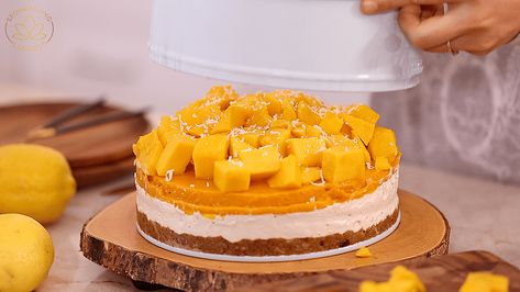 Plant-based Mango Cheesecake - Seonkyoung Longest Vegan Mango Cheesecake, Plain Cheesecake, Seonkyoung Longest, Frozen Cheesecake, Mango Cheesecake, Channel Ideas, Raw Mango, Easy Asian Recipes, Pie Cake