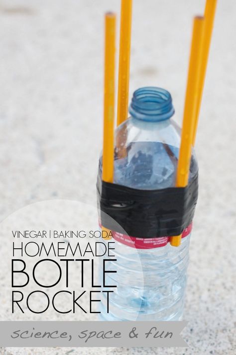 Enjoy some family fun with this easy homemade bottle rocket. Bottle Rocket, Science Camp, Summer Science, Spaceships And Laser Beams, Science Club, Science Crafts, Space Activities, Kid Experiments, Science Party