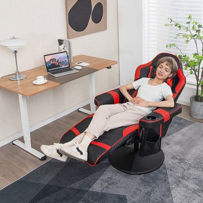 This massage gaming chair will surely make your home and office life more convenient and comfortable. The massage function is provided for you to alleviate fatigue and loose muscles. The recline function offers a range of tilt angles from 110 degree to 130 degree and the height of gaming chair can also be adjusted, which can satisfy your different needs as office chair or gaming chair. Besides, the footrest control lever makes it easy to expand the footrest when you want to relax yourself. Meanw Waist Massage, Massage Dos, Office Gaming Chair, Game Chair, Office Life, Tilt Angle, Video Gaming, Swivel Office Chair, Chair Height