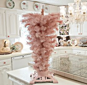 Upside Down Tree, Christmas Stage Design, Upside Down Christmas Tree, Decorative Trees, Pink Pom Poms, Christmas Stage, Fall Ornaments, Christmas Tree Sale, Christmas Tree Stand