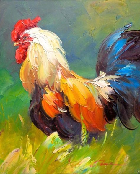 Gouache Chicken Painting, Chicken Painting Acrylic, Closet Interior Design, Canvas Watercolor Painting, Easy Painting Ideas For Beginners, Chicken Paintings, On Canvas Painting Ideas, Closet Interior, Farm Animal Paintings