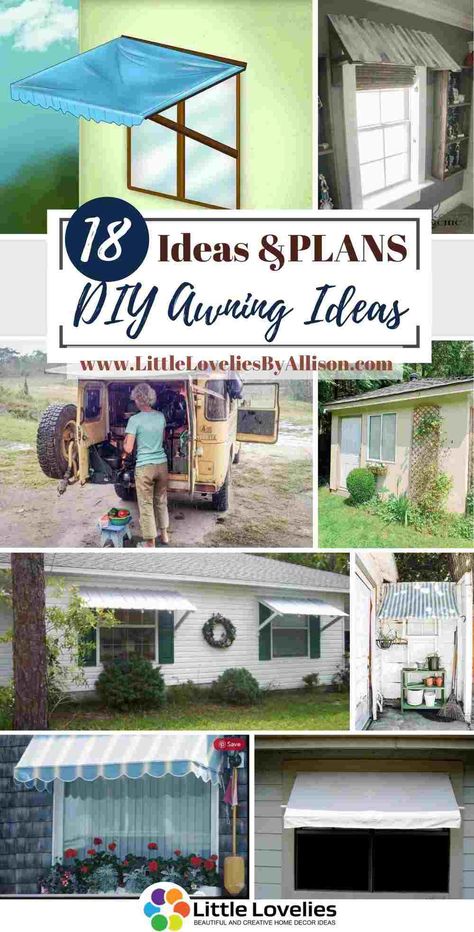 Diy Awning Ideas Window, Diy Awning Outdoor How To Build, Diy Window Awnings Outdoor How To Make, Diy Window Awnings Outdoor Exterior, Diy Door Awnings Exterior, Diy Awning Ideas Exterior, Awning Alternatives, Diy Window Awning, Diy Awning Outdoor