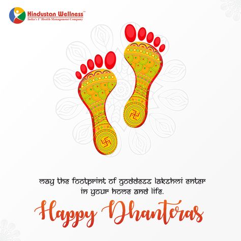 May the footprints of Goddess Lakshmi enter your home to bring prosperity and health. Shubh Dhanteras! #HindustanWellness #HappyDhanteras2020 #Dhanteras Festival Wishes, Happy Dhanteras, Health Management, Goddess Lakshmi, Management Company, Diwali, Festival, Health, Quick Saves