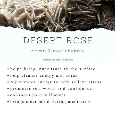 Dessert Rose Crystal Meaning, Desert Rose Crystal Meaning, Desert Rose Meaning, Desert Rose Stone, Goddess Lifestyle, Desert Witch, Desert Rose Crystal, Dessert Rose, Rose Meaning