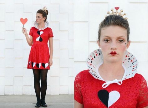 Dyi Costume, Diy Karneval, Queen Of Hearts Halloween Costume, Queen Of Hearts Halloween, Heart Costume, Book Day Costumes, Queen Of Hearts Costume, Alice In Wonderland Costume, Book Week Costume