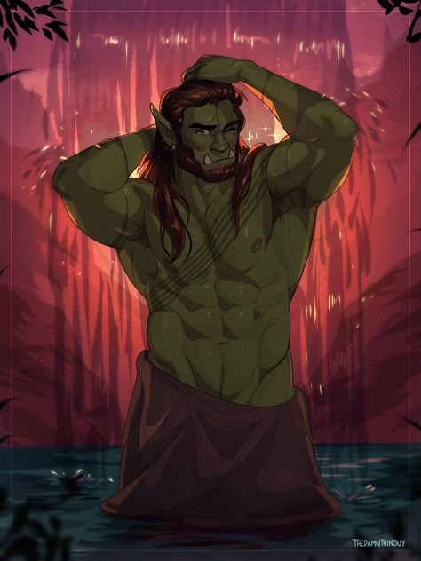 Orc Couple, Handsome Orc Male, Handsome Orc, Orc X Human, Orc Oc Male, Orc Male, Orc Art, Half Orc, Half-orc Male