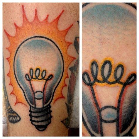 Light Bulb Tattoo, Bulb Tattoo, Traditional Tattoo Man, Lightbulb Tattoo, Traditional Tattoo Old School, Light Tattoo, Eagle Tattoos, Tattoo Traditional, Tattoo Portfolio