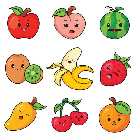 Juice Cartoon, Smile Character, Kawaii Smile, Farm Cartoon, Drawing Apple, Valentines Day Cards Handmade, Chairs Logo, Kawaii Drawing, Kawaii Fruit