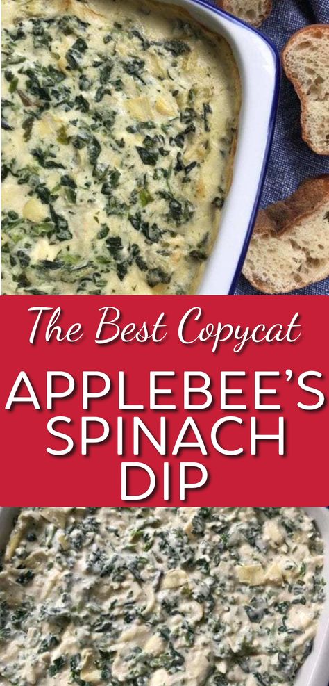 Applebee's Spinach Artichoke Dip, Spinach Artichoke Dip Recipe, Crock Pot Dips, Spinach Dip Recipe, Artichoke Dip Recipe, Dip Recipes Easy, Spinach Artichoke Dip, Spinach Dip, Artichoke Dip